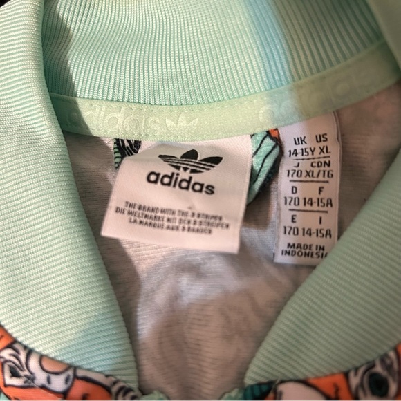 EUC Size Youth XL adidas full zip colorful jacket B4 - Picture 3 of 3